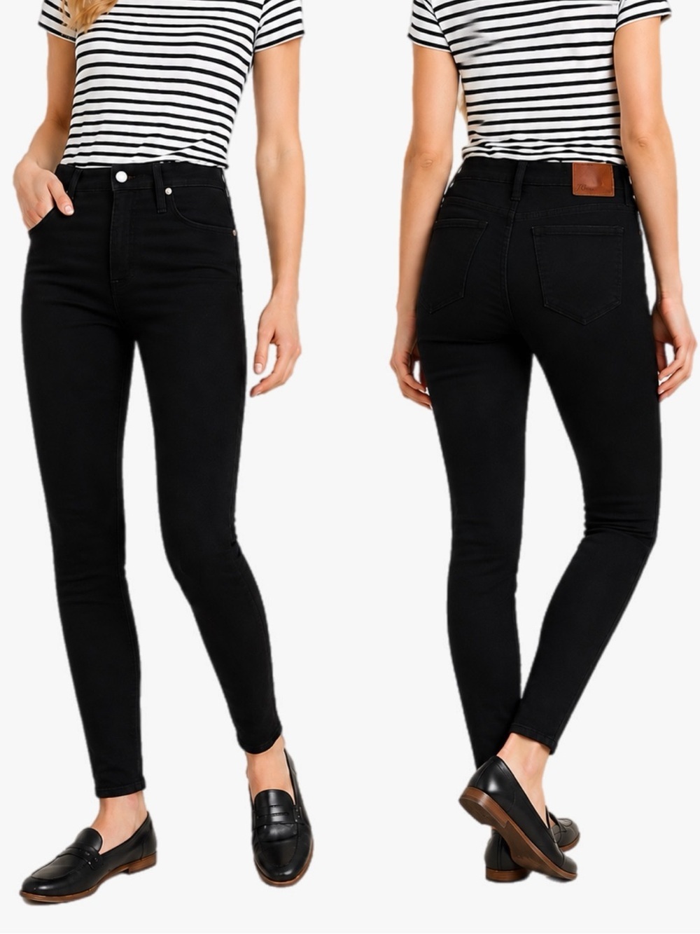 J.Crew Toothpick Mid Rise Skinny Jeans Black Stretch Denim Size 27